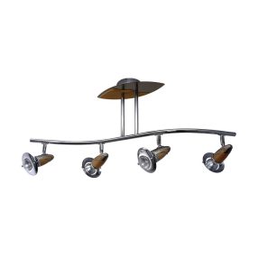   Prezent ZEUS spotlámpa/4 R50/40W, króm/matt króm/világos fa 345