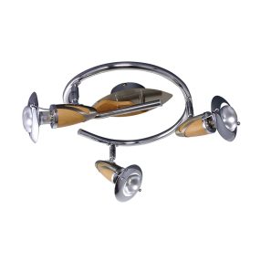   Prezent ZEUS spotlámpa/3 R50/40W, króm/matt króm/világos fa csiga 319