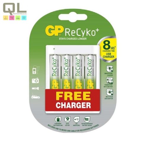 PowerBank USB akkumulátor töltő+4db ReCyko AA+USB kábel GPU411210AAHCBF-2UE4 - !!!A termék értékesítése megszűnt!!!