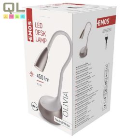   EMOS OLIVIA asztali lámpatest gégecsöves, 4,5WLED 450lm, 4000K, fehér