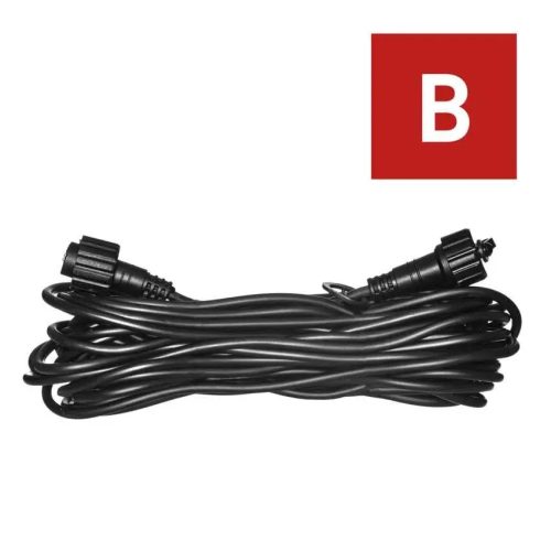 EMOS Hosszabbító kábel sorolható Profi fényfüzérekhez, fekete, 10 m, kültéri és beltéri D2ZB01 