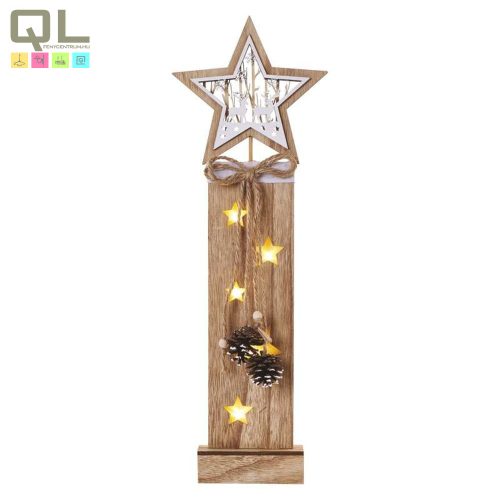 EMOS LED dekoráció, fa – csillagok, 48 cm, 2x AA, beltéri, meleg fehér, időzítő DCWW10