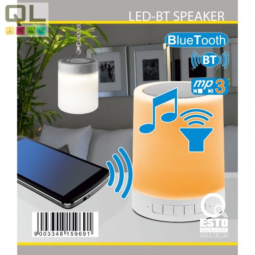 ESTO SOUND asztali dekor lámpa RGB LED BLUETOOTH MP3 fehér 722040 - !!!A termék értékesítése megszűnt!!!